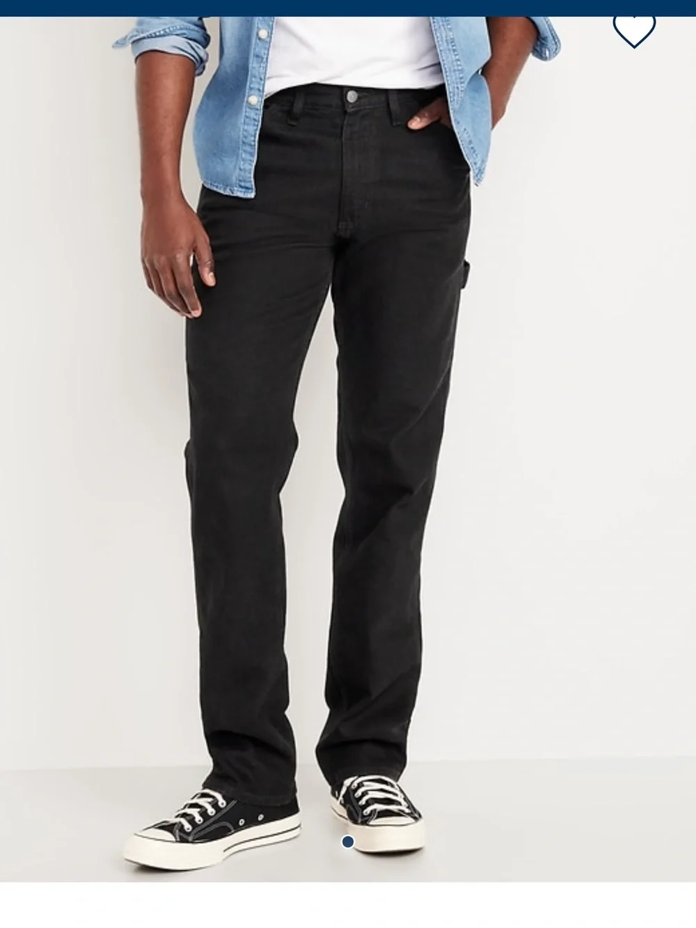 Men's Black Straight-Leg Jeans